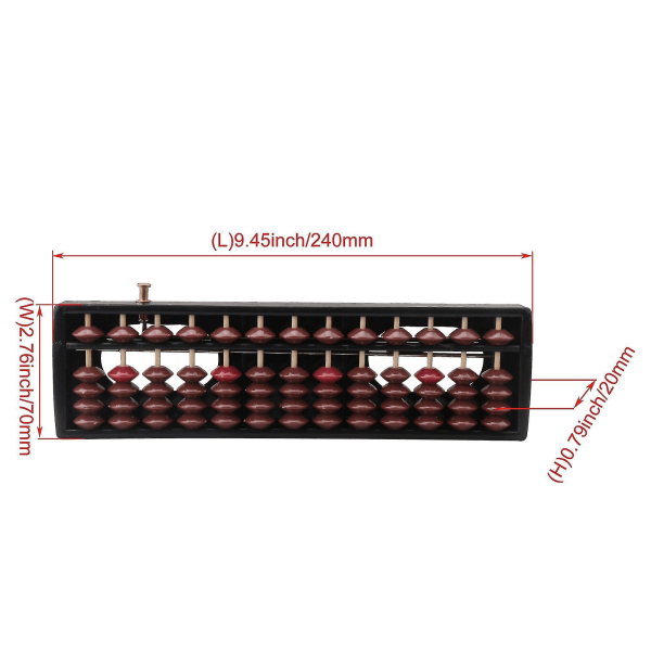 13-pylväinen Abacus Soroban käämityslaitteella - Musta kehys - Tehokas laskentatyökalu