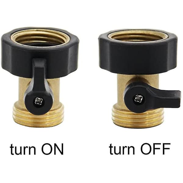 2-pack Heavy Duty Mässing Avstängningsventil Trädgårdsslang Anslutningar