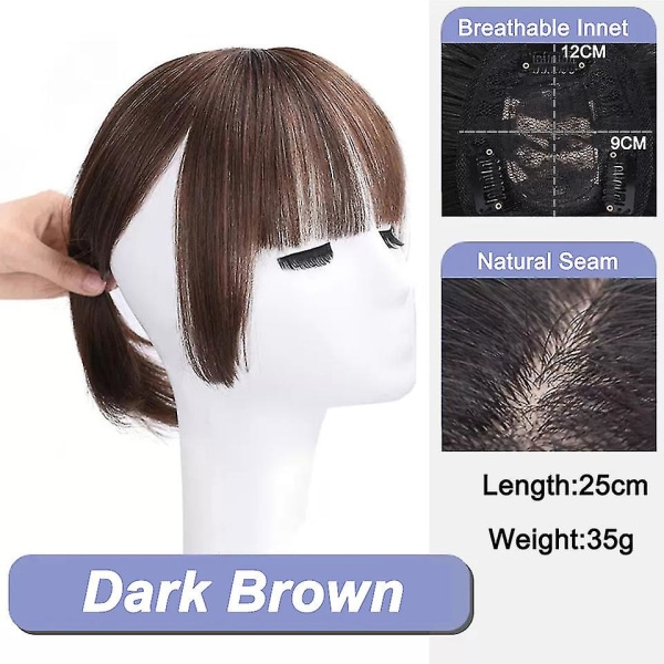 Lupu Syntetisk Svart Lys Brun Clip In Hair Bangs Hårpynt Tilbehør Fake Fringe Clip In Hair Extensions Clip In Hair Piece Dark Brown