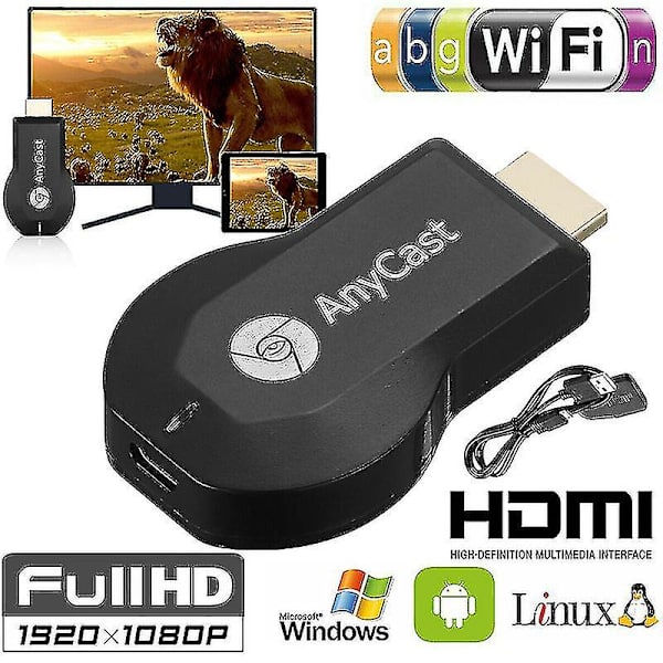 Anycast M12 Plus Wifi-vastaanotin Airplay Näyttö Miracast Hdmi