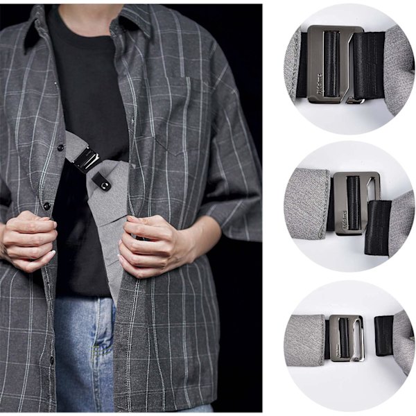 Multificka bröstväska män, stöldskydd axelväska män, sling crossbody axelväska män liten för utomhusresor vandring jogging