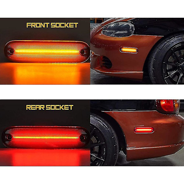 4x Led Sivuvalolamppu Savustettu Lasi Etu Taka Vilkkuvalot Vilkkulamppu Yhteensopiva Mazda Mx-5 Mx5 Miata 1990-2005