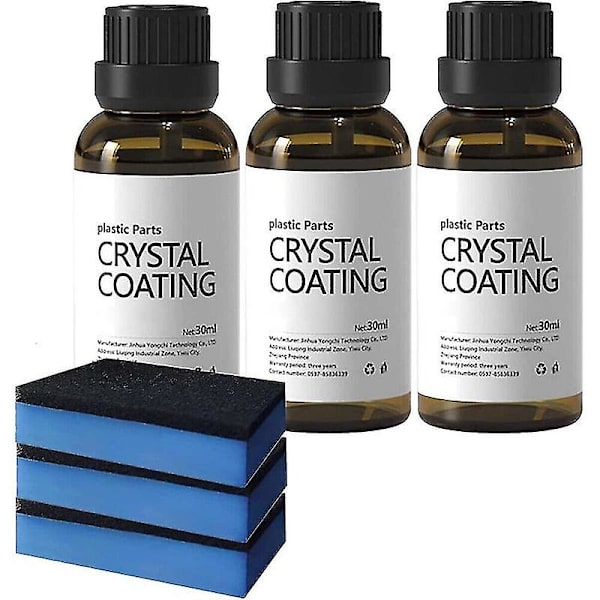 3 stk Bilplastbelegg 30ml Plastdeler Krystallbelegg