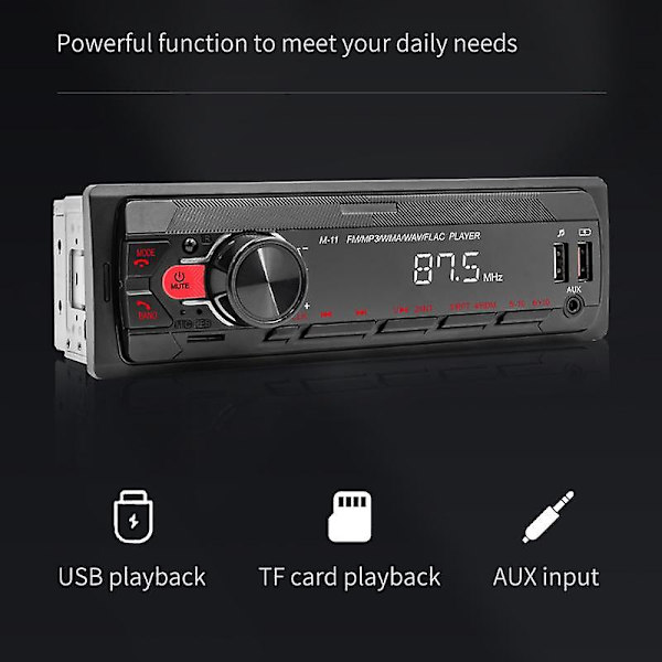 Bluetooth-kompatibel Stereo Bilradio Cd-afspiller Aux In-dash Bil Mp3 Audiosystem Universal Bil Audio