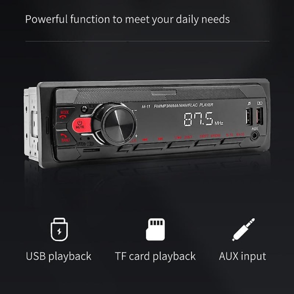 Bluetooth-kompatibel stereo bilradio Cd-spiller Aux In-dash Automotive Mp3 lydsystem Universal bil bilstereo