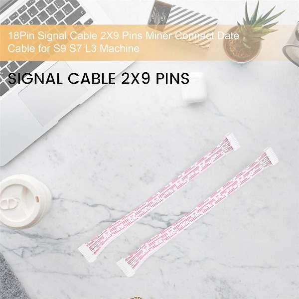 4 kpl 18-nastainen signaalikaapeli 2X9 nastaa Miner Connect -datakaapeli Antminer S9 S7 L3 -koneelle, tiedonsiirtoväli 2 mm x 155 mm