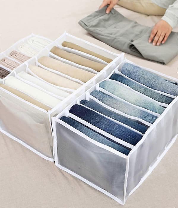 Oversized kommode med 7 rom og WeddHuis netting skuffeorganisator, 36 cm bred
