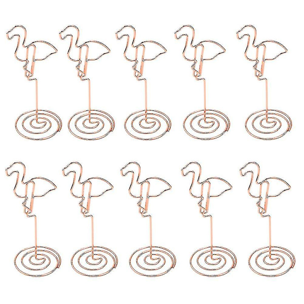 10 kpl ruusukultaisia flamingo-valokuvakehyksiä pöytänumerotelineitä paikkakortteja paperivalikkoklipsejä häihin