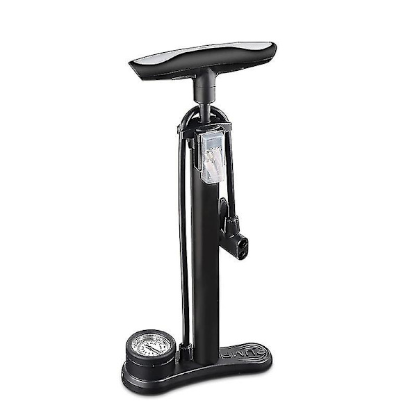 Gulvpumpe til cykel med måler, luftcykelpumpe 1 stk. sort