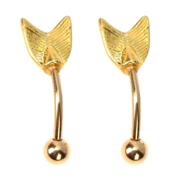 2 st. Navelpiercingar i rostfritt stål, Navelspänne med diamant (stil 3)