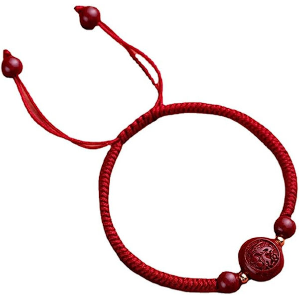 Cinnober Zodiac Rød Reb Armbånd Honmei Nian Perle Armbånd (05 Zodiac Loong) Zodiac Dragon