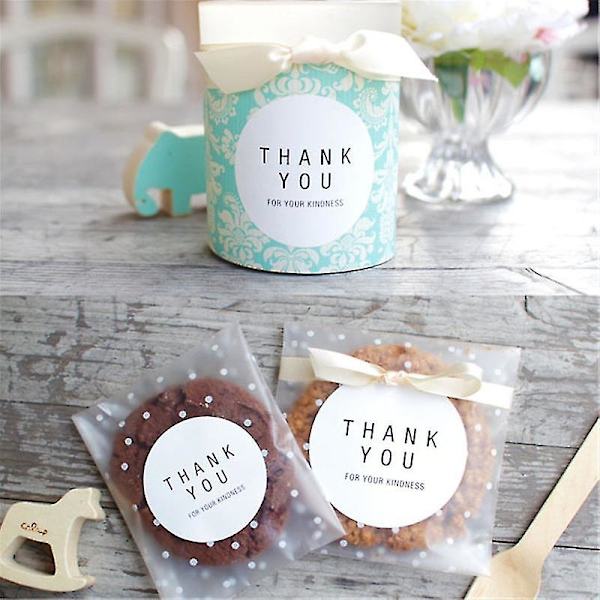 100 stk/parti Translucent Dot Plastik Biscuit Emballagepose