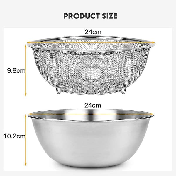 24cm si med rustfrit stålskål, 2 i 1 afløbskurv si