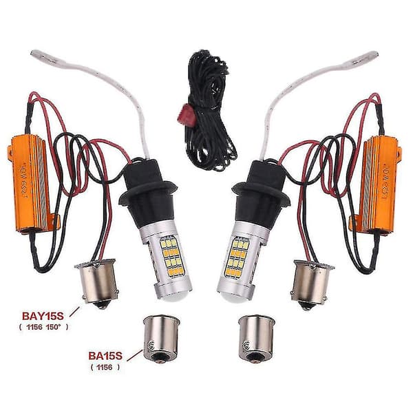 2 st 1156 2835smd 42 lysdioder Bil Dubbel Switchback Drl Backa Blinkers