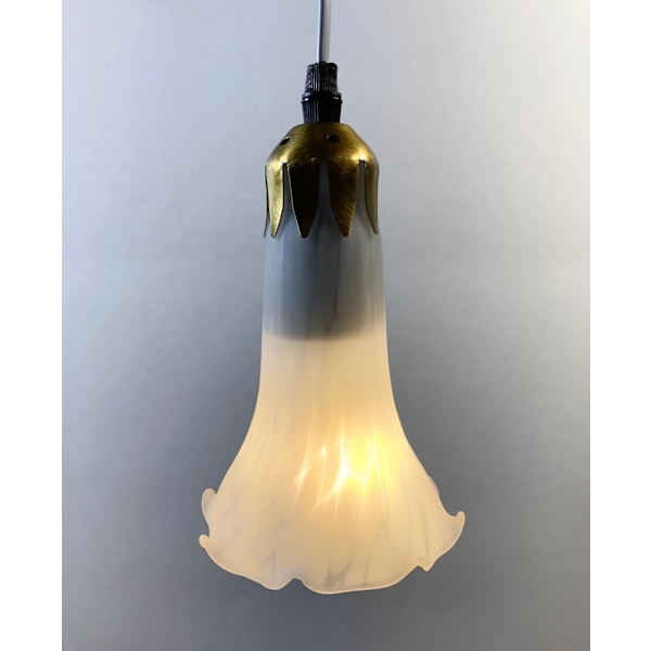 Sød hvid vindueslampe i faset glas 14 x 8 cm 2-pak