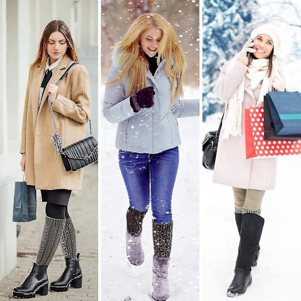 3 par kvinners vintergamasjer, varme gamasjer leggings kvinner strikkede legg