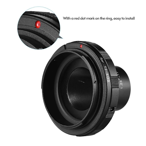 Andoer 1.25-T2-EOS Adapterring Fototillbehör Ersättning för Canon EOS-kamera 1,25 tum Okular T2 Teleskop för Landskapsfotografi Astrofoto