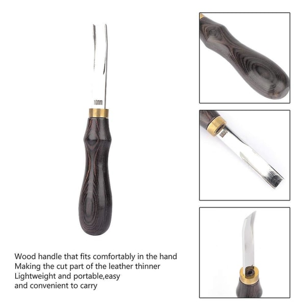 DIY Läderverktyg, Läderkanttrimmer, Läderkantverktyg, Läderfasverktyg (svart 10mm)