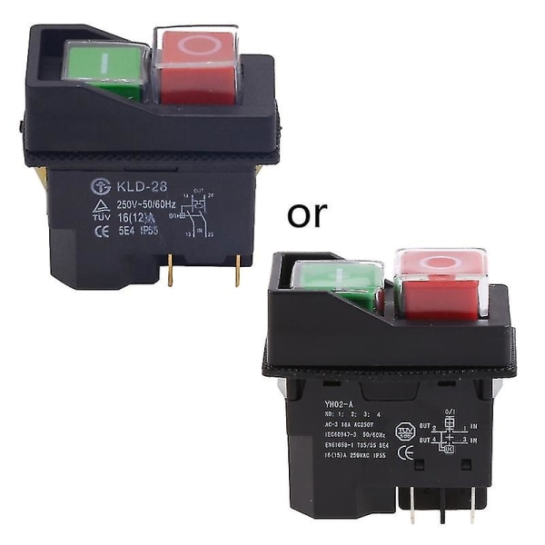 Electromagnetic Pushbutton Switches 4 Pin Kld-28 Waterproof Push Button Switch