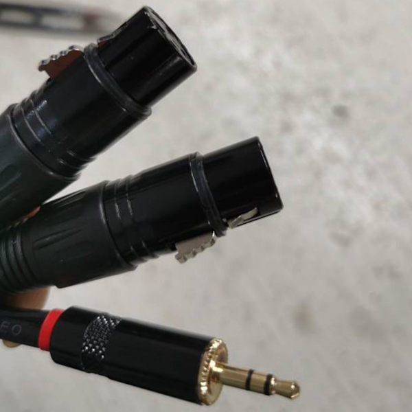 3,5 mm Stereo Jack Han til Dobbelt XLR Hun OFC Aux Lydkabel