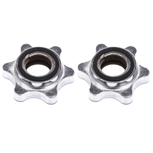 2pcs/set Dumbbell Screw Ends Hex Rubber Ring Nut Screw Clamps For Barbells Bars