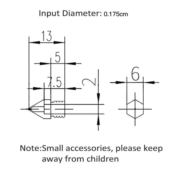 22 kpl/setti Mk8 suuttimet 3D-tulostimelle, ekstruuderipäät 1,75 mm