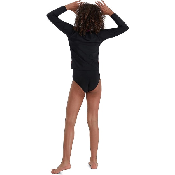 Flickors tryckta långärmade solskydd rash top rash guard skjorta