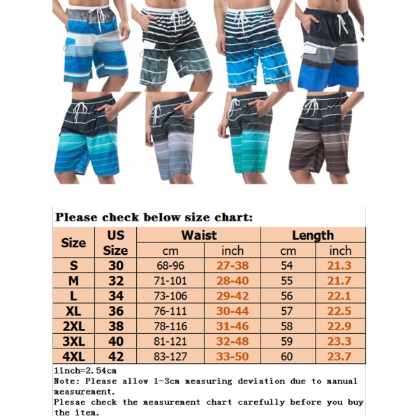 Herre Badebukser Board Badetøj Strandshorts Ferie Hawaii Flor Gray L