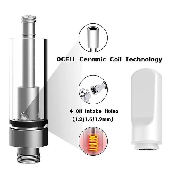 10 stk tomme oppbevaringskassetter for 1,0 ml glasskeramikk, enkle å fylle