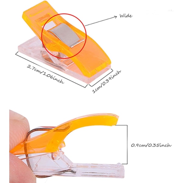 100 stykker Syklemmer Assorterte farger Quiltingklemmer Klemmer