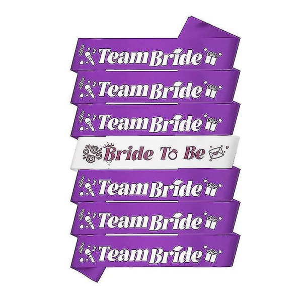 6+1 Bride To Be och Team Bride Sash Set Hen Night Bachelorette Party Dekorationer