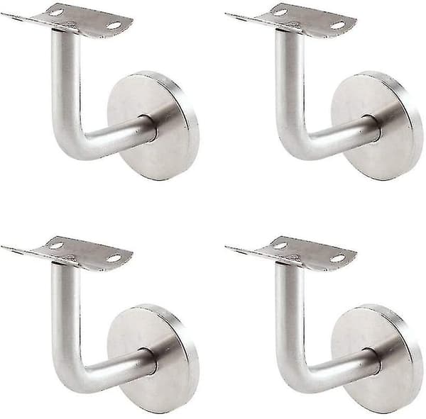 4 st rostfria handledsstöd, väggfäste, heminredning trapphandledsstöd (silver)--