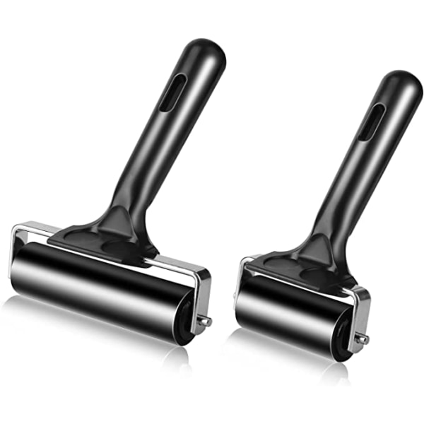 2 stk Gummivals Brayer-ruller Hard Gummi 4 og 2,2 tommer for trykk Width 6CM+ Width 10CM *1