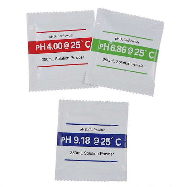 30 stk. PH Pulveropløsning Buffer Kalibreringspose PH4.00/ PH6.86/PH9.18 PH Kalibreringsopløsningspakker