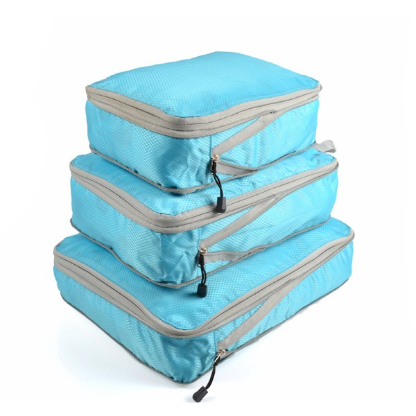 Komprimerbare pakkekuber Sammenleggbar vanntett koffert sky blue