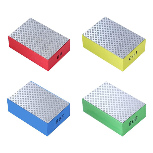 4 stk. Diamant Håndpolerings Puder til Keramikfliser Glas Slibning, Slibning Polering Slibningsblok 6
