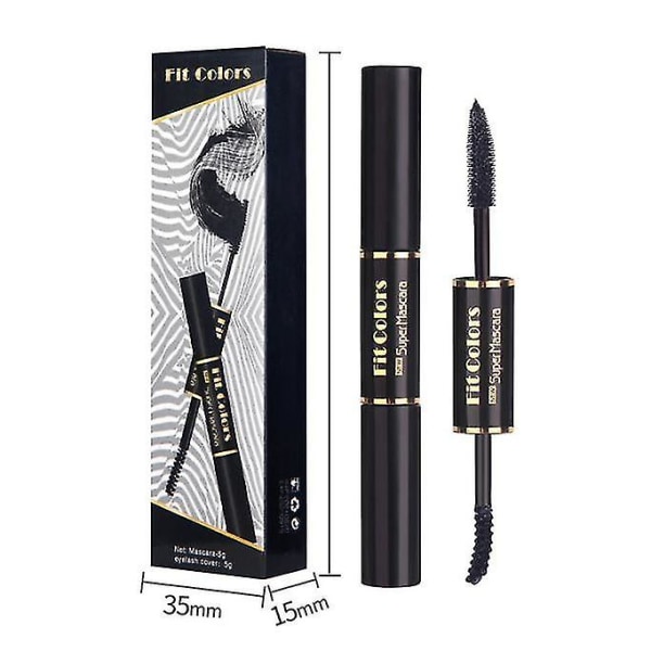 Double-ended Color Mascara - Vanntett Tykk Curling Langvarig Anti-svette BLACK