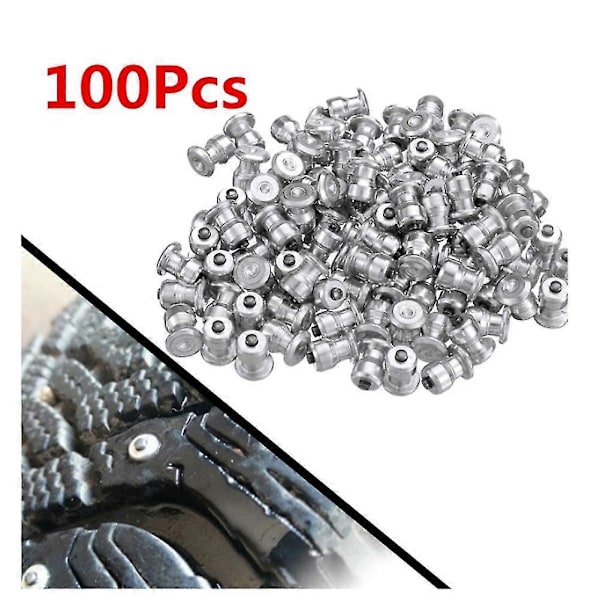 100 kpl Talvirenkaiden nastat Auton renkaiden nastat Ruuvit Lumipiikit Pyöränrenkaiden lumiketjujen nastat Kengille ATV-renkaat 8x10mm