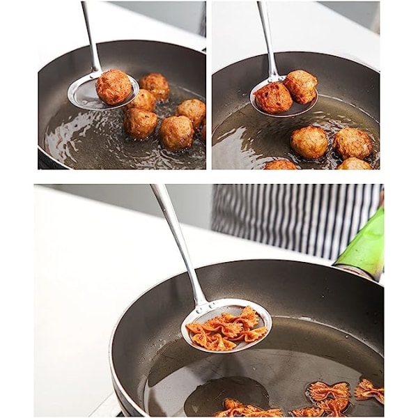 Sigte Ske Spiseske Køkkenudstyr Køkken Rustfrit Stål Tråd Fin Maskestørrelse Medium