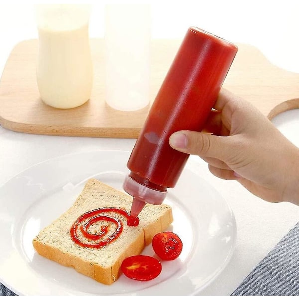 10 stk. 240 ml klemmeflaske, multifunktionel klemmeflaske (gennemsigtig)