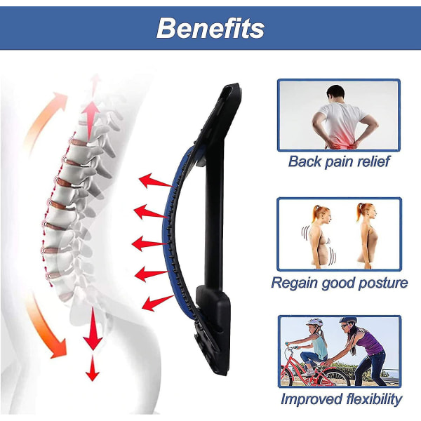 Rygstrækker - Rygspændingsaflastning. Bedst til rygsmerter, korrektion af holdning, lændestøtte, afslapning, stramme knuder. 3 justerbare indstillinger