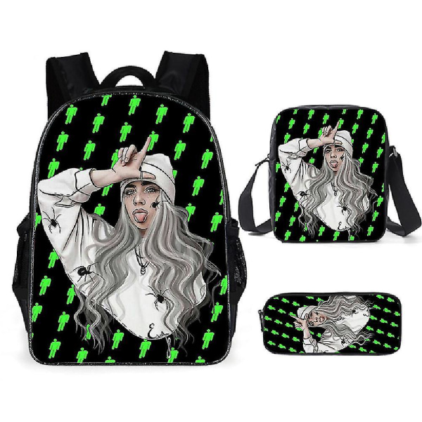 Starlight - 3-delt sett Billie Eilish Skoleveske Skulderveske Casual B