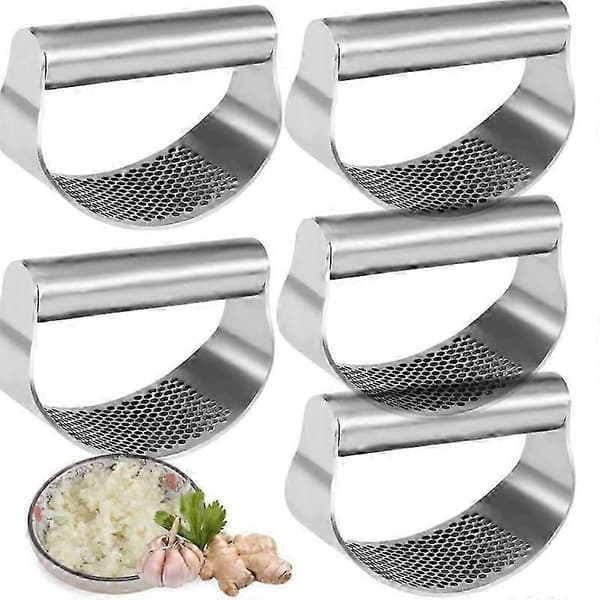 Hvitløkspresse i rustfritt stål, ringformet, manuell 5pcs