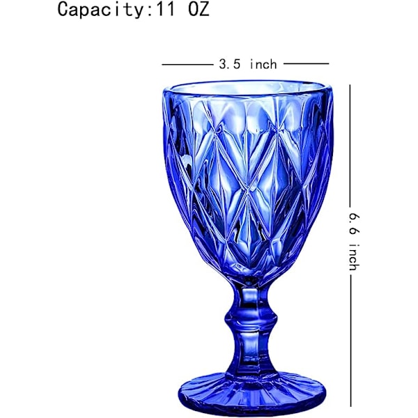Färgade vinglas, vattenglasbägare, glasdryckesset, Vinta