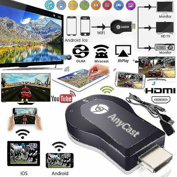 Anycast M12 Plus Wifi-mottaker Airplay-skjerm Miracast Hdmi