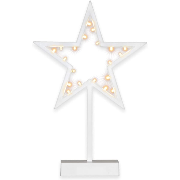 Led-tähtivalo Valkoinen 20 Led Paristoilla 29cm