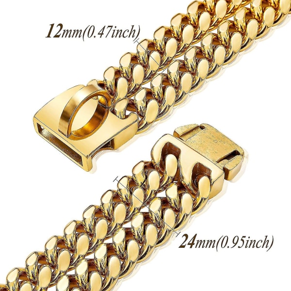 18k gullbelagt sjarm 24mm bred tungt robust kubansk chai