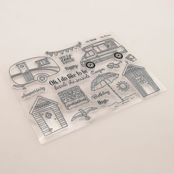 Husbil Silikon Genomskinlig Tätningsstämpel Diy Scrapbooking Prägling Fotoalbum Dekorativt Papperskort Hantverk