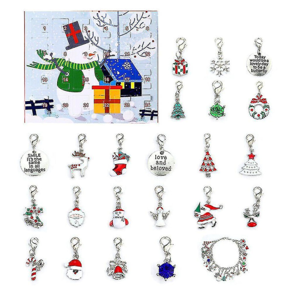 Jule-adventskalender 24 charms diy halskæde armbånd sæt til jul