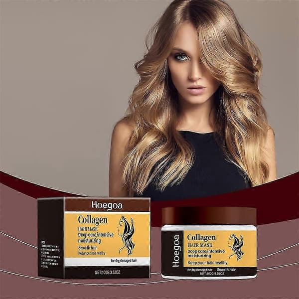 HOEGOA Collagen Dyb Hårmaske til Kruskontrol og Blødt, Håndterbart Hår 3Pcs
